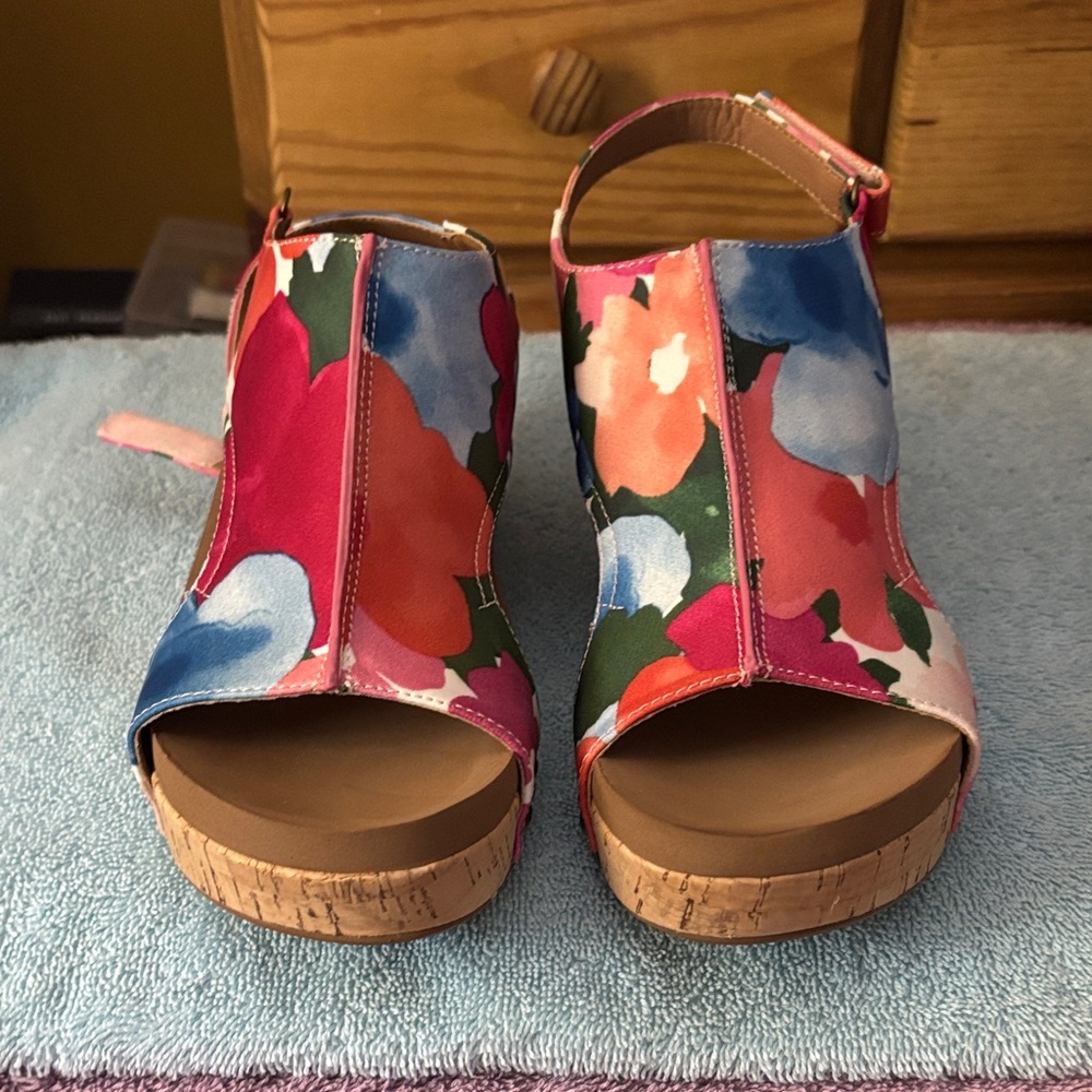 Corkys Colorful Floral Wedges
